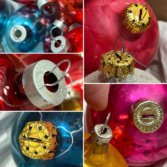 Vintage Lot of 28 Glass Ornaments: Rouch & Similar Unmarked Styles - Picture 5 of 11